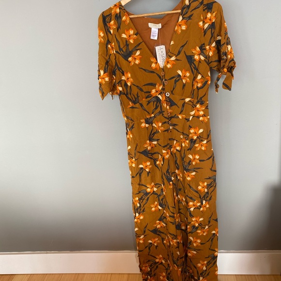 L*Space dolce floral orange jumpsuit size L large - Picture 6 of 7